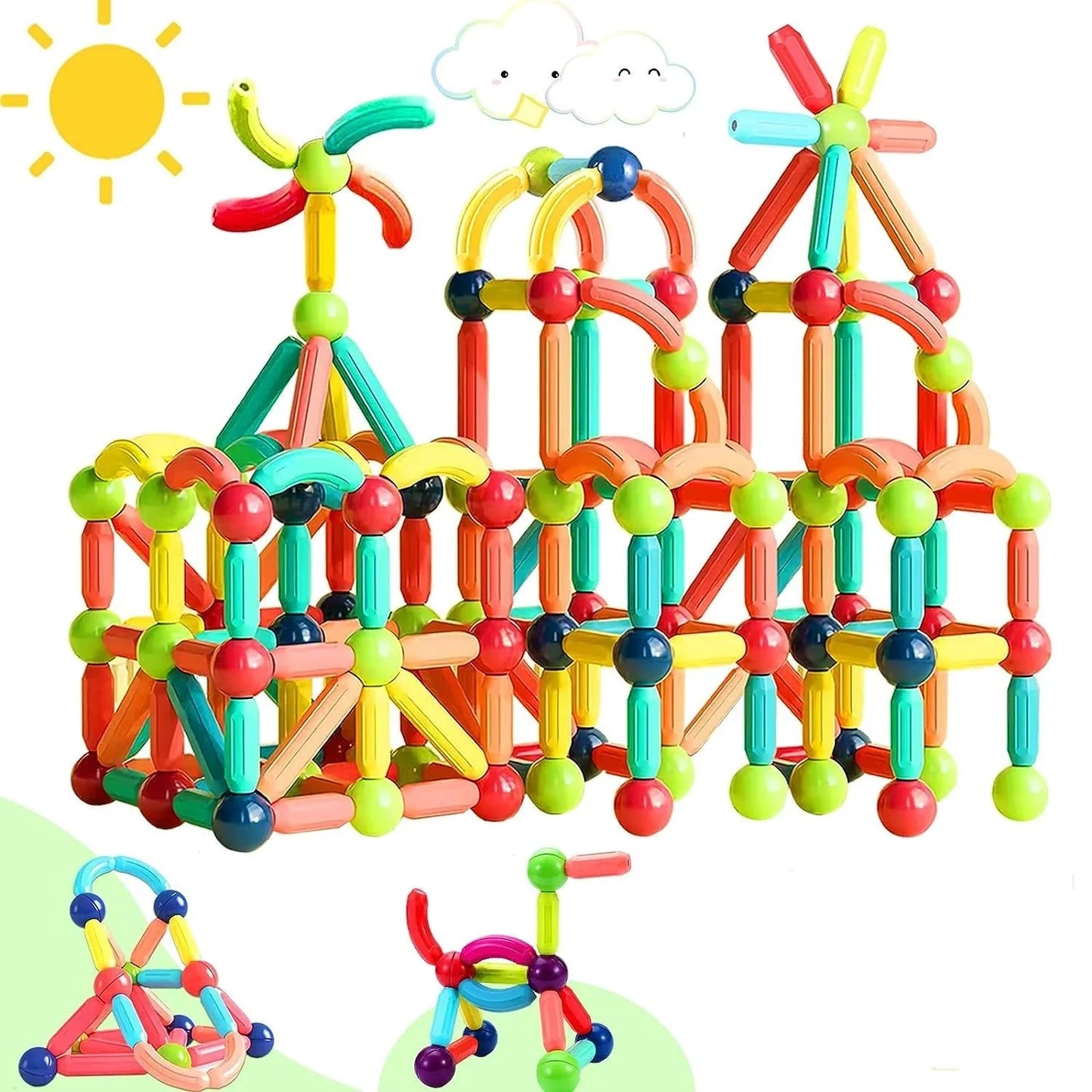 (STEM) Magnetic Sticks Toys for kids – Build, Create & Explore!