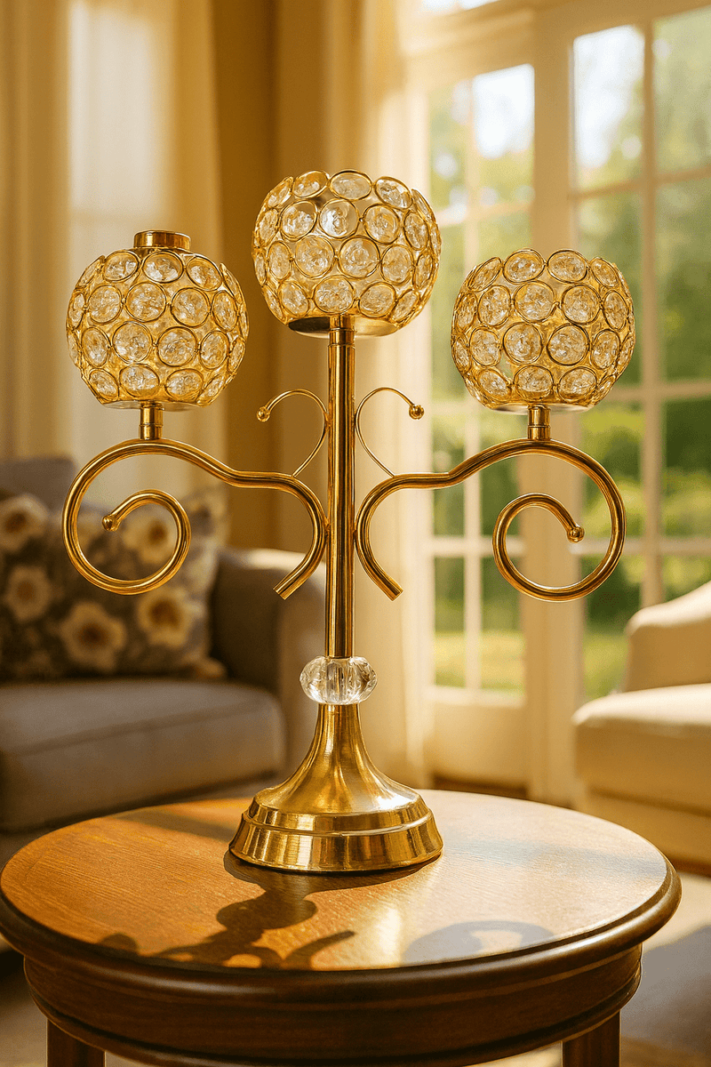 Luxury Crystal 3-Head Candle Holder