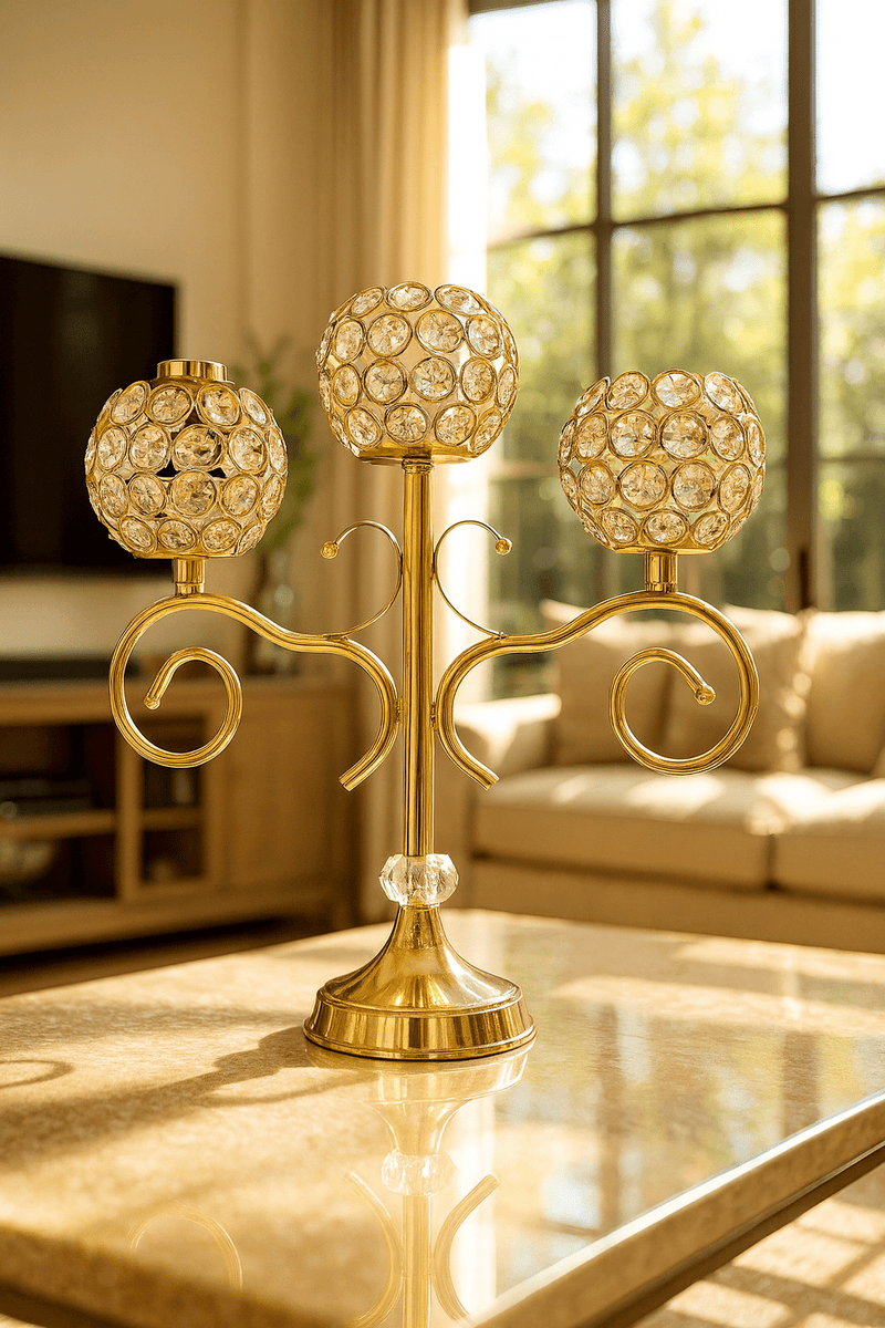 Luxury Crystal 3-Head Candle Holder