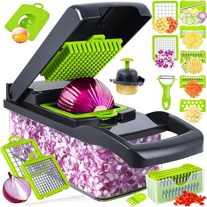 Press-style vegetable chopper and Cutter
