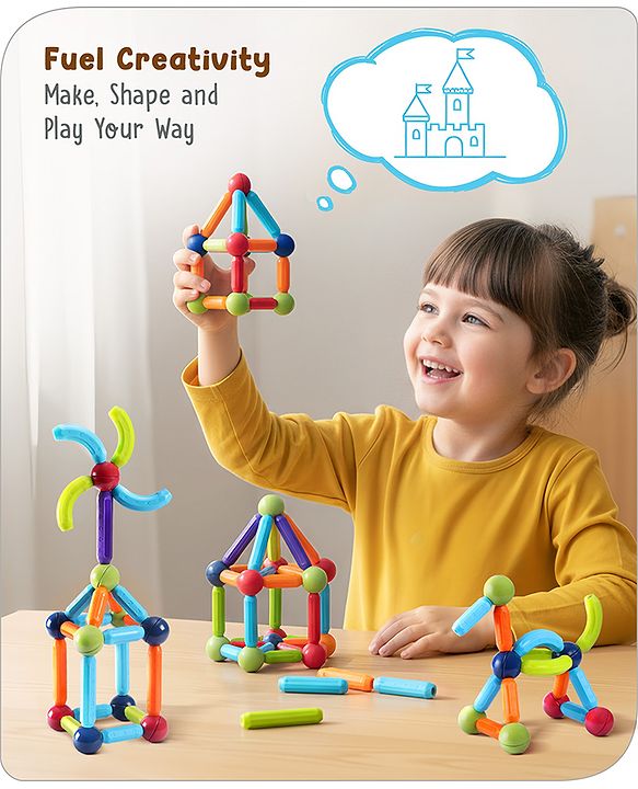 (STEM) Magnetic Sticks Toys for kids – Build, Create & Explore!