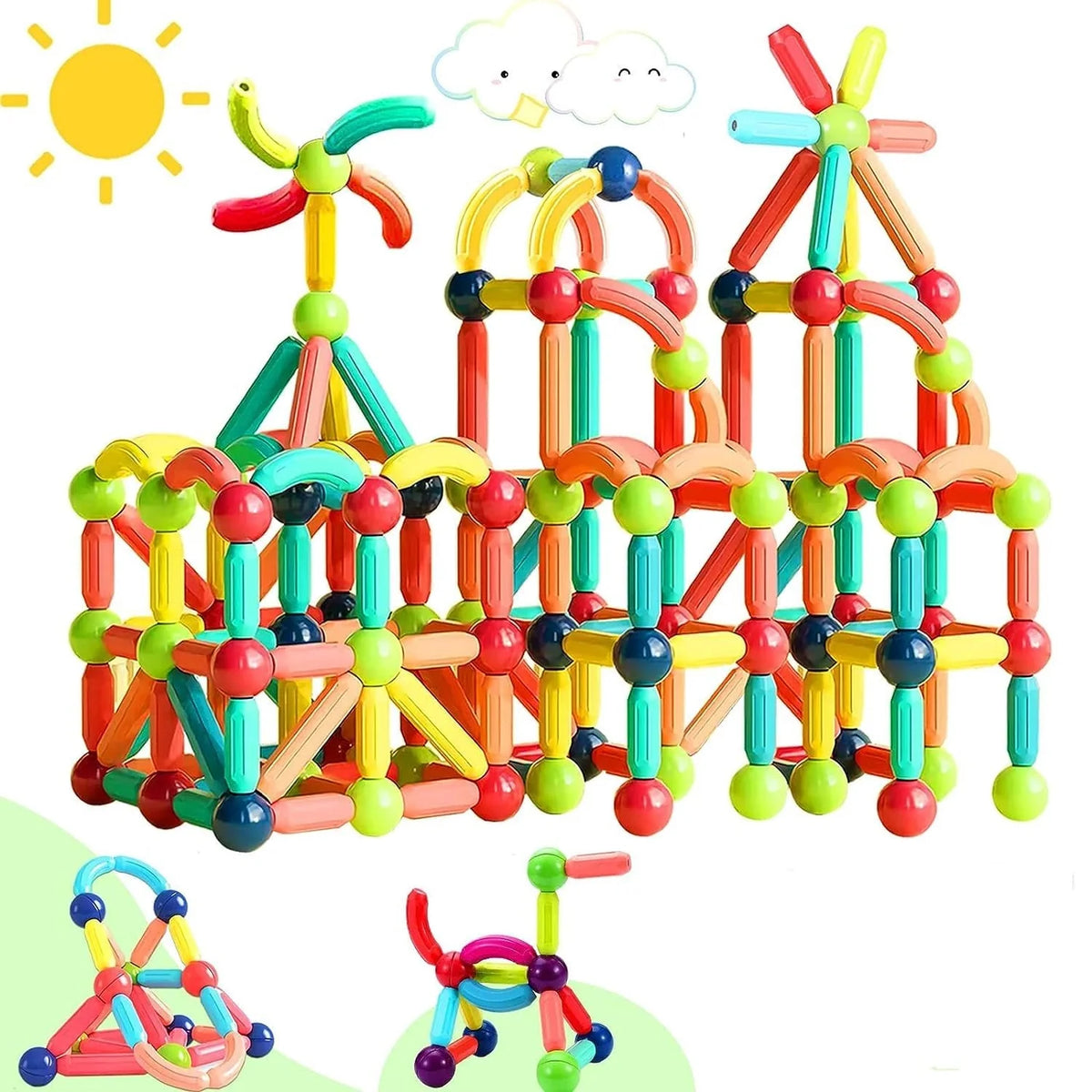 (STEM) Magnetic Sticks Toys for kids – Build, Create & Explore!
