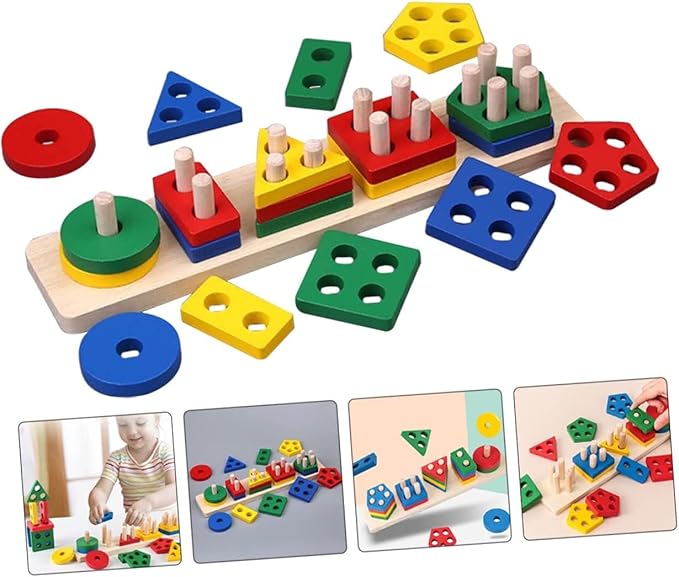 Montessori Toys for 1 to 3-Year-Old Pentagonal Column for Kids