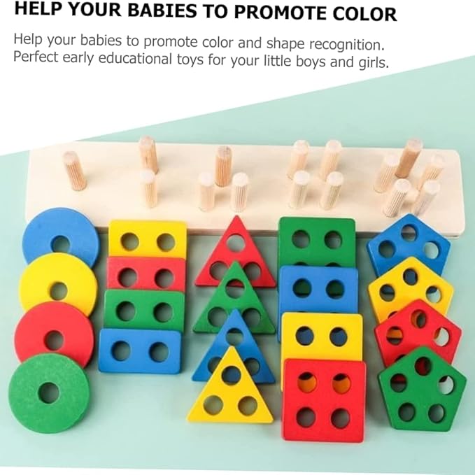 Montessori Toys for 1 to 3-Year-Old Pentagonal Column for Kids